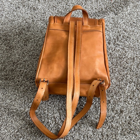 Vintage Tan Brown Real Leather Handmade Backpack - Picture 4 of 10